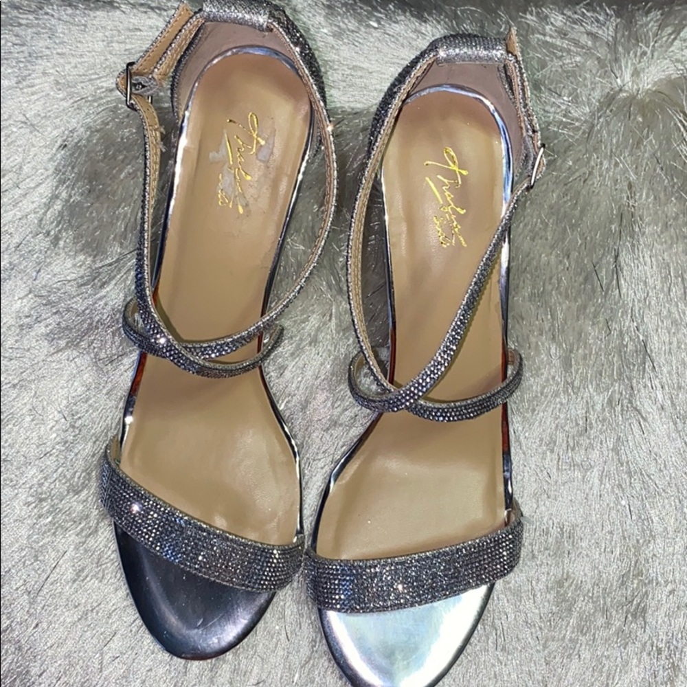 Thalia Sodi silver bling strappy sandals